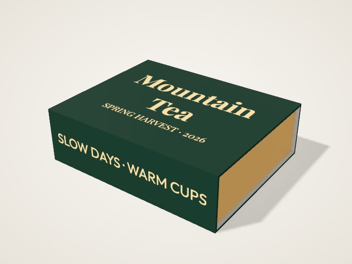 Flip-lid gift box render